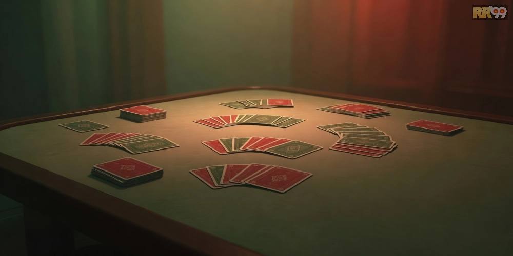 Giao diện trò chơi Phỏm với các bộ bài được sắp xếp gọn gàng trên màn hình