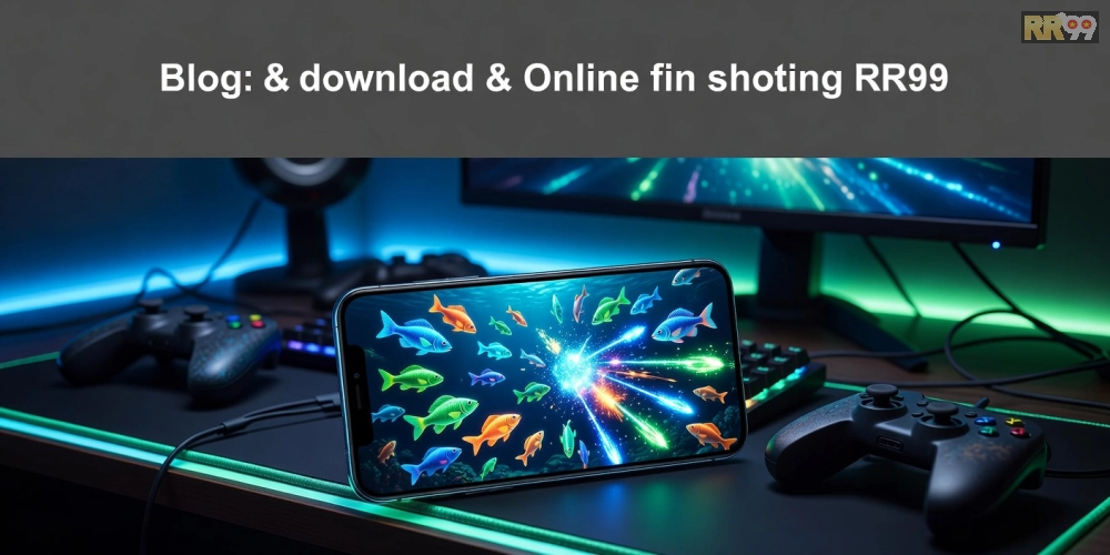 Minh họa khái niệm tải game bắn cá online rr99 với giao diện app hiện đại