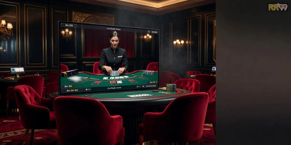 Giao diện chơi live casino rr99 pro với dealer thực tế và bàn chơi đa dạng