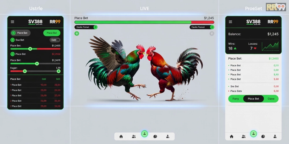 Hình ảnh giao diện trang xem đá gà SV388 tích hợp RR99 mượt mà
