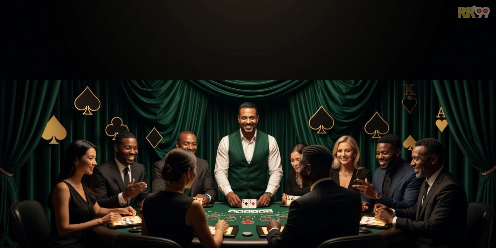 Hình minh họa dealer chuyên nghiệp trong phiên trực tiếp casino rr99